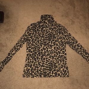 Cheetah print turtle neck